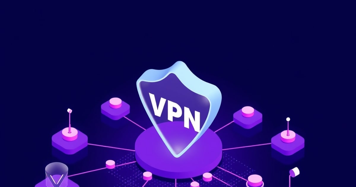 Isometric evaluation framework with audit checkmarks and verification symbols for VPN privacy assessment